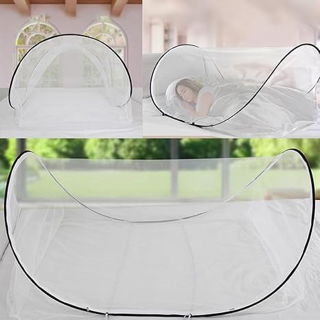 SuperDen Pop Up Mosquito Net Tent for Bed, Camping, Travel, Patio, Outdoor (2 PCS)