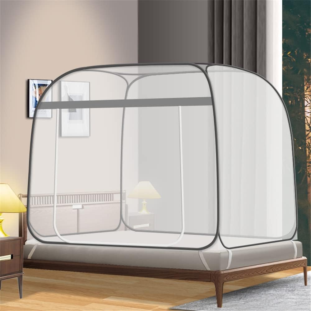 PARFINER Mosquito Net for Patio Bed Tent King Size Portable Mosquito Netting (79 * 72 Inch Grey)