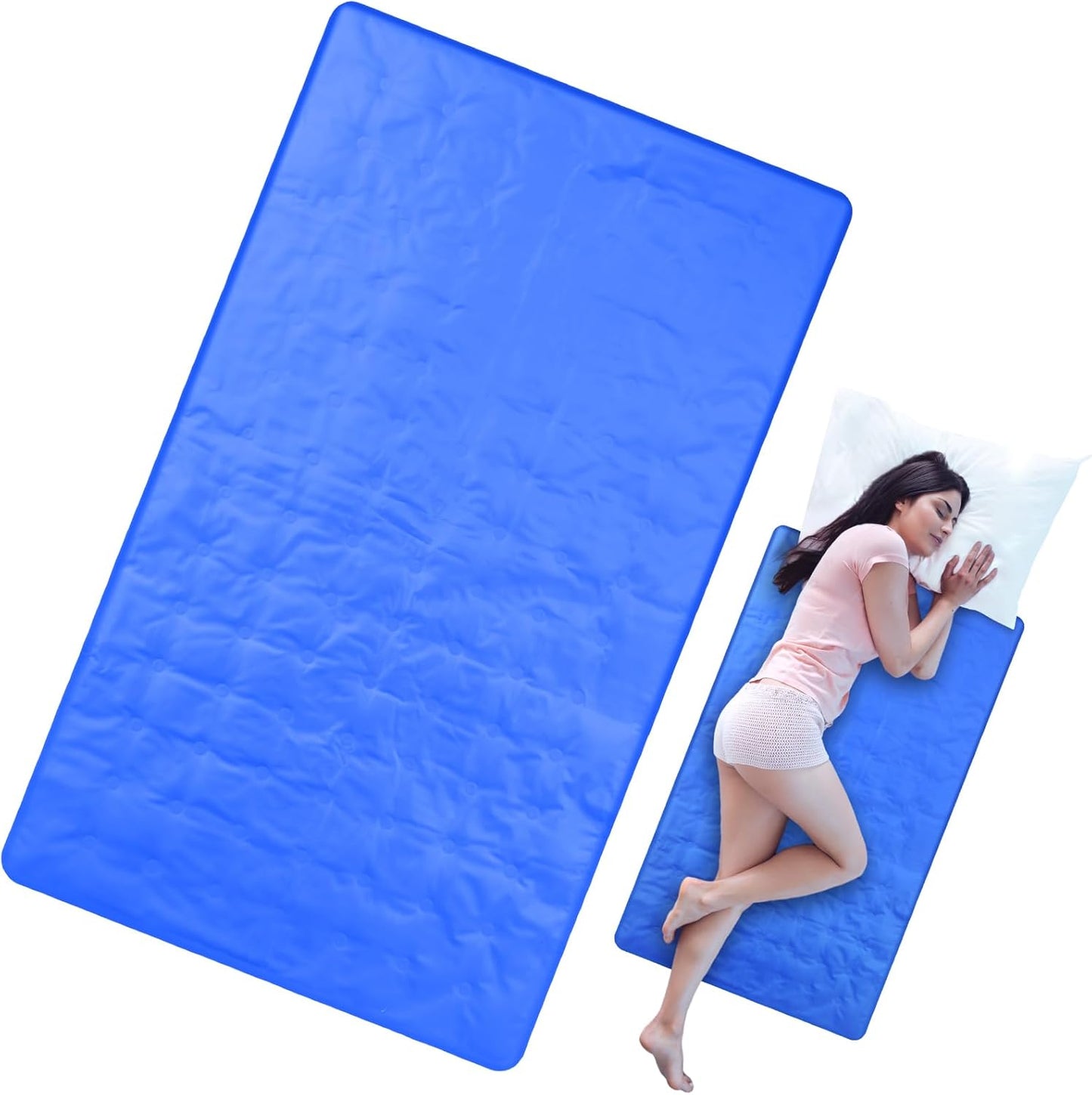 Cooling Pad Mat for Sleep Cooling Mattress Pad Gel for Bed, Relieve Pain, Summer Hot Flashes, Adult, Pets, No Water or Electricity Required(Light Blue,48 x 28 Inch)