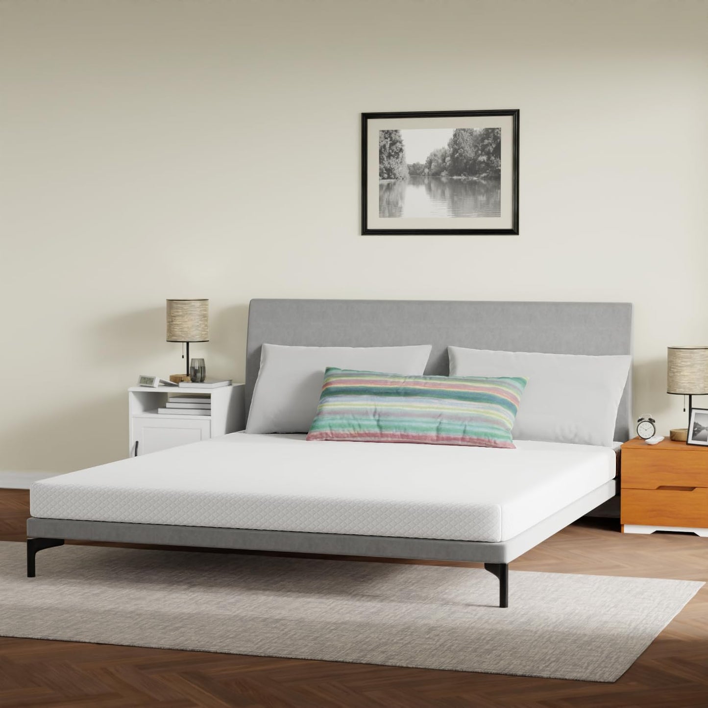 FDW 8 inch Twin Mattress Gel Memory Foam Mattress for Cool Sleep & Pressure Relief, Medium Firm Mattresses CertiPUR-US Certified/Bed-in-a-Box/Pressure Relieving (8 in, Twin)