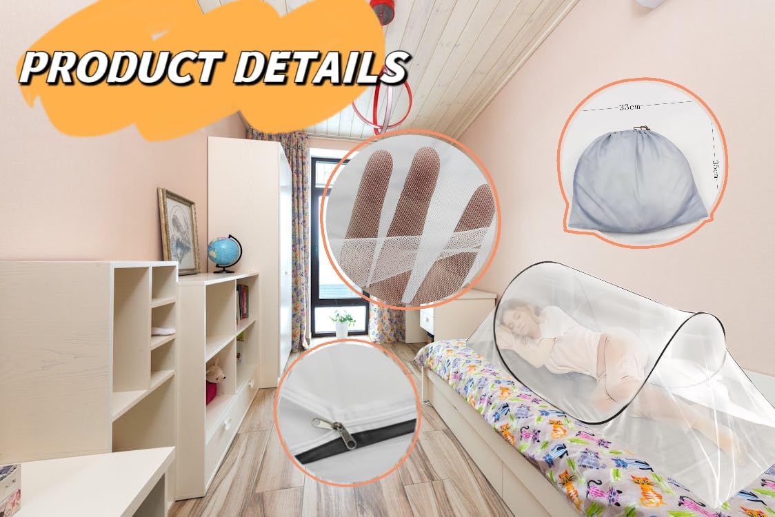 SuperDen Pop Up Mosquito Net Tent for Bed, Camping, Travel, Patio, Outdoor (2 PCS)