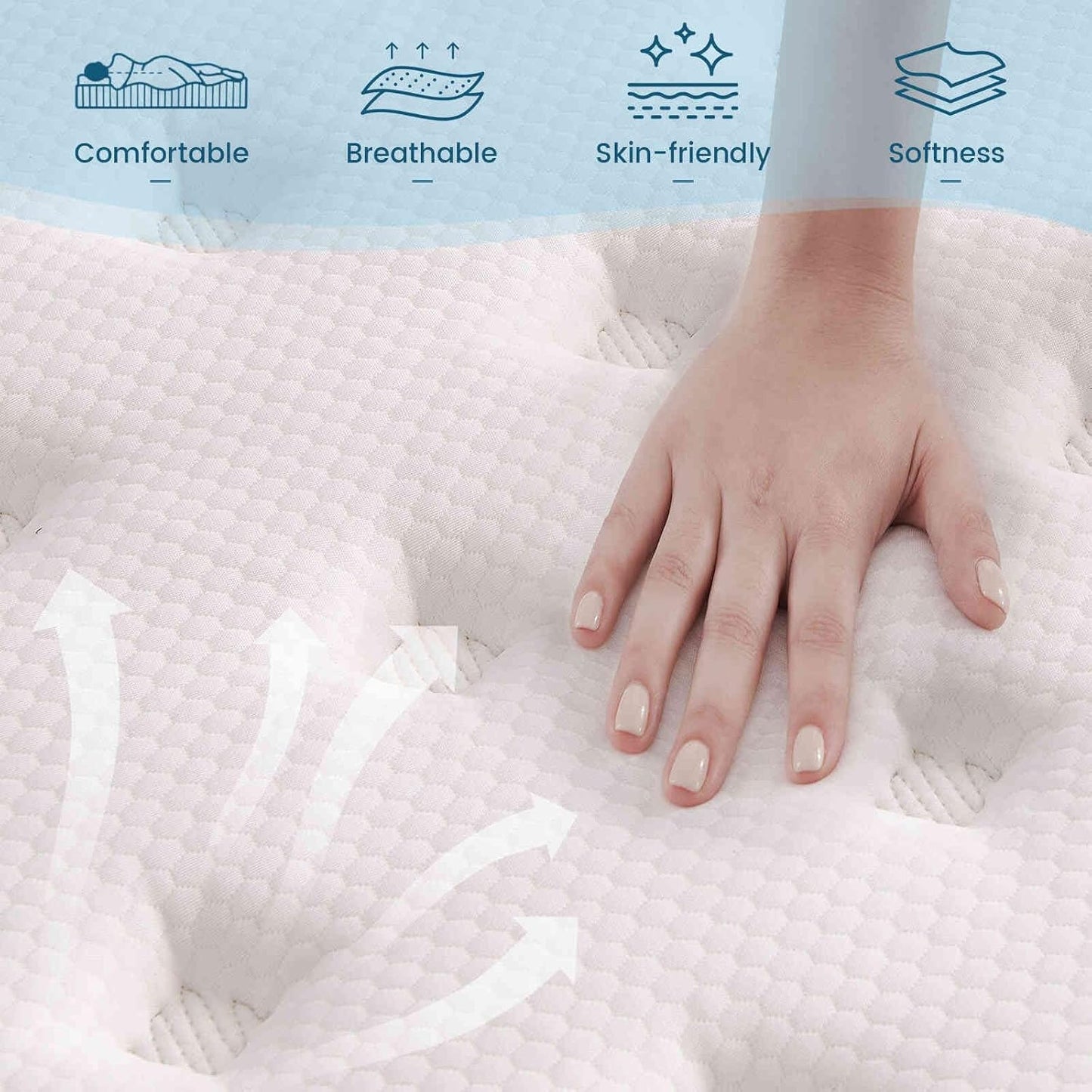 Queen Size Mattress, 12 Inch Hybrid Memory Foam Mattress in a Box with Pocket Springs for Motion Isolation Pressure Relief, CertiPUR-US, 100 Nights Trial