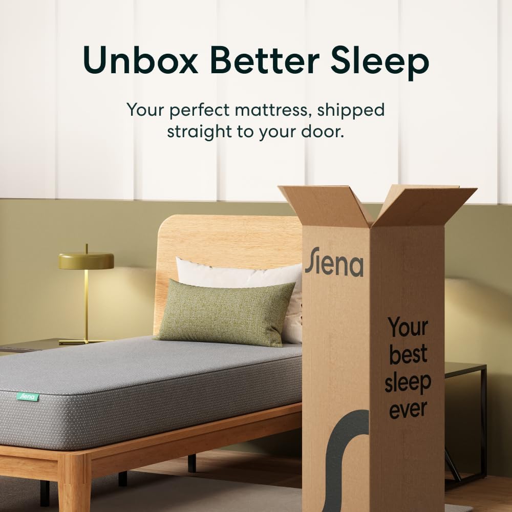 Siena 8” Twin Mattress - Memory Foam - Medium Firm - 180 Night Trial - Premium Pressure-Relieving Layers - 10 Year Warranty - Mattress in a Box - CertiPUR-US Certified