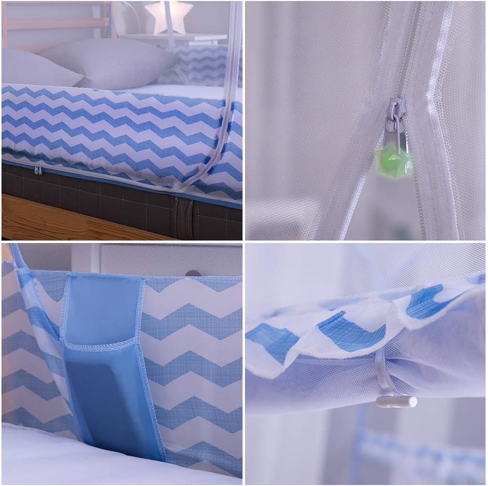 Jsanh Folding Mosquito Net Tent Canopy Curtains for Beds Pop Up King Size Portable Netting with Bottom Baby Adults L80XW72XH62inch