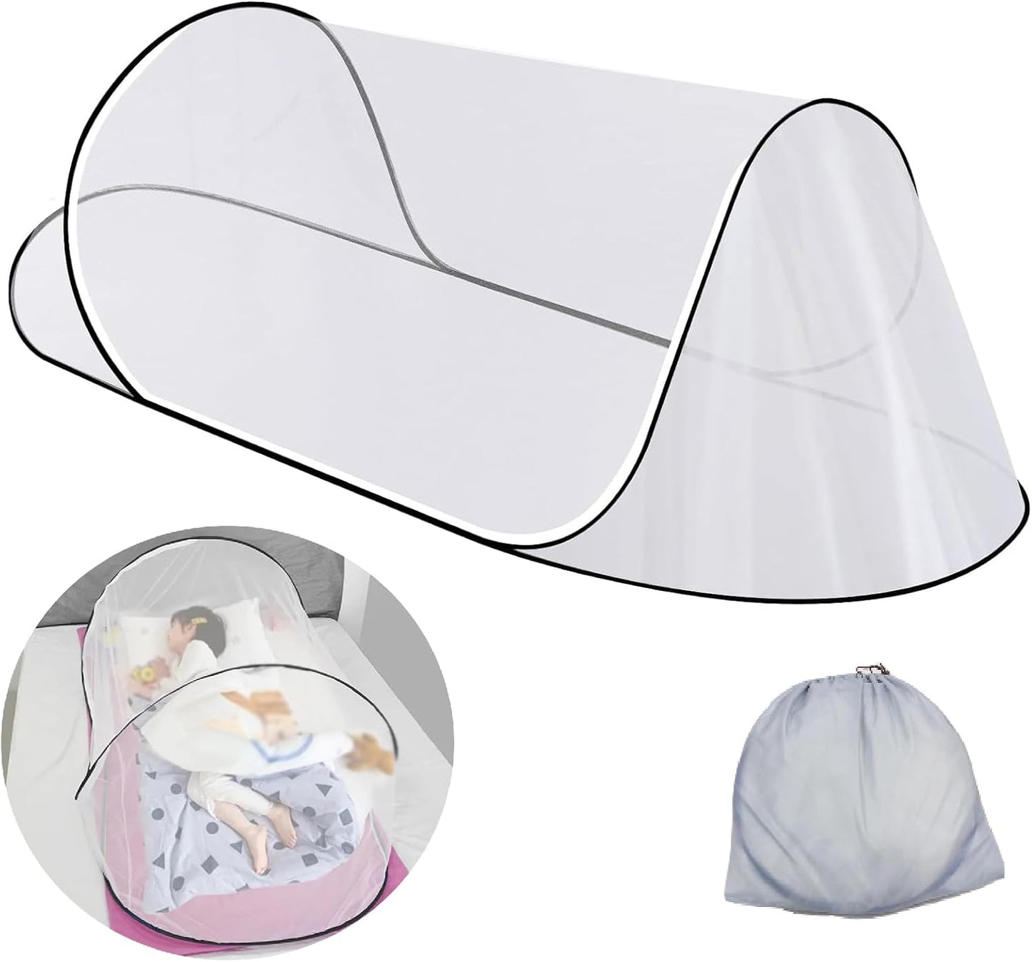SuperDen Pop Up Mosquito Net Tent for Bed, Camping, Travel, Patio, Outdoor (2 PCS)