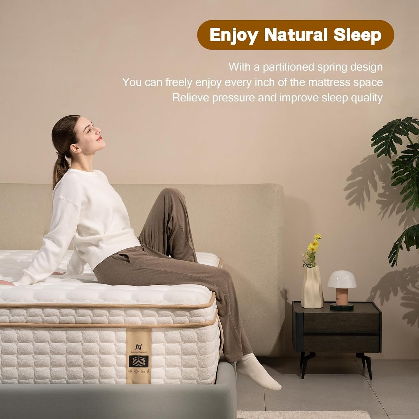 Queen Mattress,12 Inch Queen Size Mattresses in a Box,Memory Foam Hybrid Mattress ,with Individual Pocket Spring for Motion Isolation & Silent Sleep&Lumbar Support & Pressure Relief,Medium Firm
