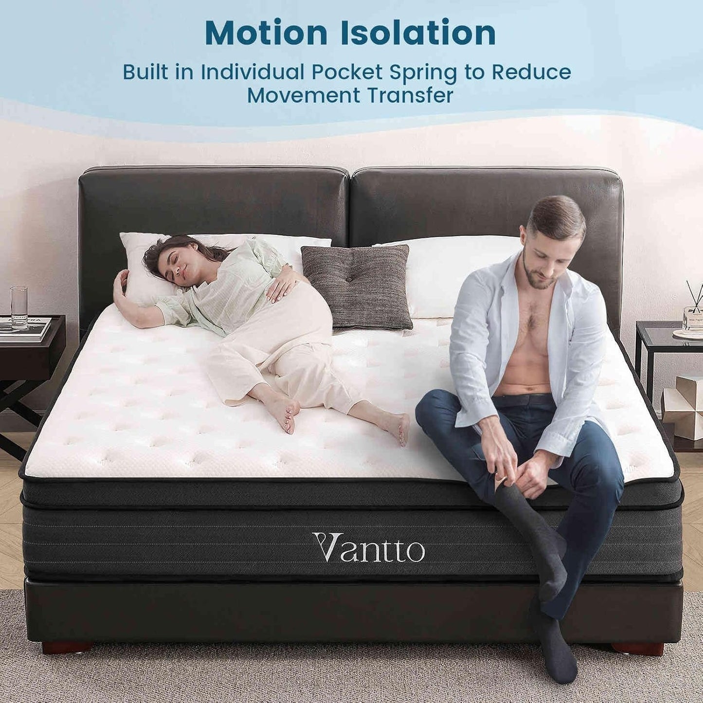 Queen Size Mattress, 12 Inch Hybrid Memory Foam Mattress in a Box with Pocket Springs for Motion Isolation Pressure Relief, CertiPUR-US, 100 Nights Trial