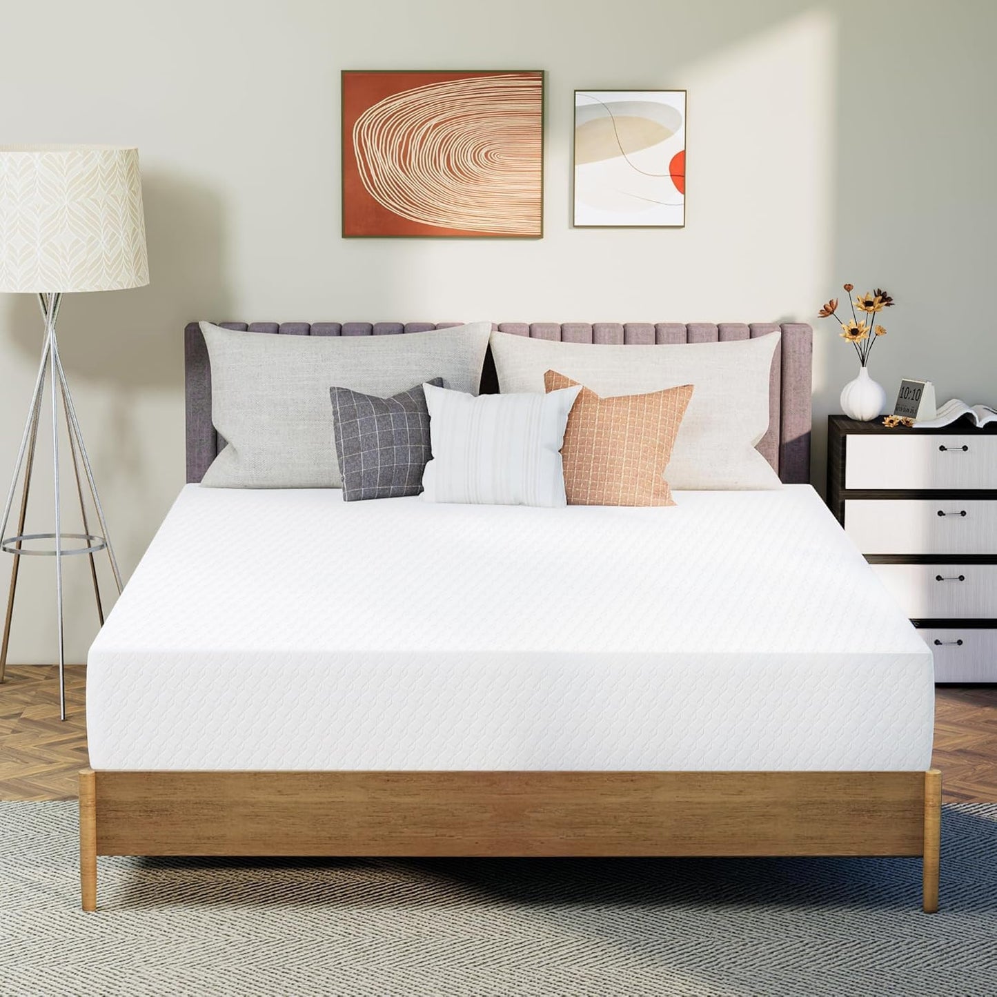 Neo Sleep 8 Inch Twin Cooling Gel Memory Foam Mattress Medium Firm CertiPUR-US Certified Foam, Mattress in a Box Enhanced Pressure Relief Removable Soft Cover No Fiberglass (Twin, 8 in)