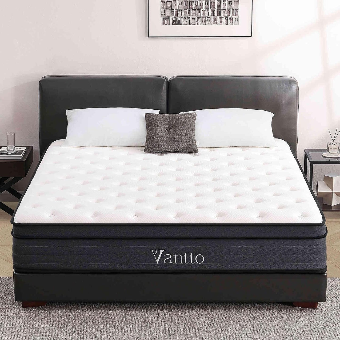 Queen Size Mattress, 12 Inch Hybrid Memory Foam Mattress in a Box with Pocket Springs for Motion Isolation Pressure Relief, CertiPUR-US, 100 Nights Trial