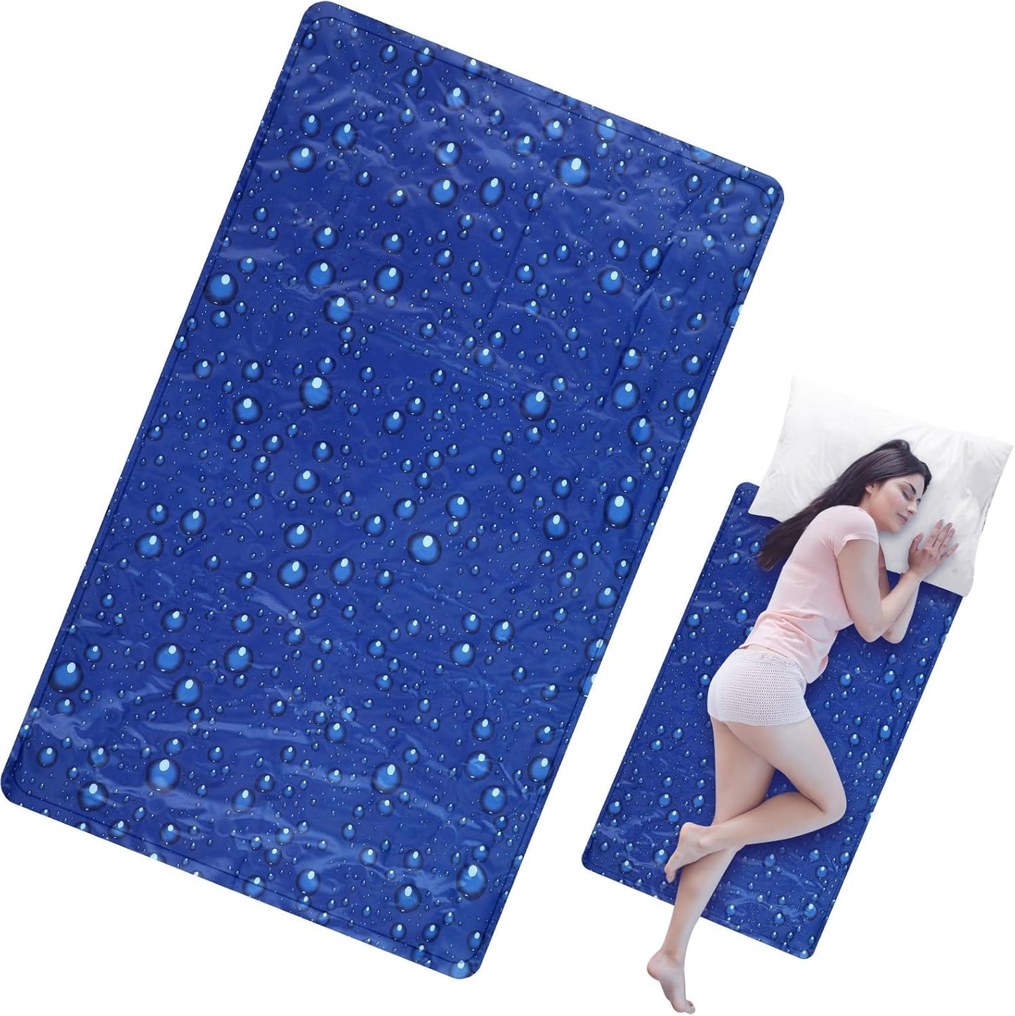 Cooling Pad Mat for Sleep Cooling Mattress Pad Gel for Bed, Relieve Pain, Summer Hot Flashes, Adult, Pets, No Water or Electricity Required(Light Blue,48 x 28 Inch)
