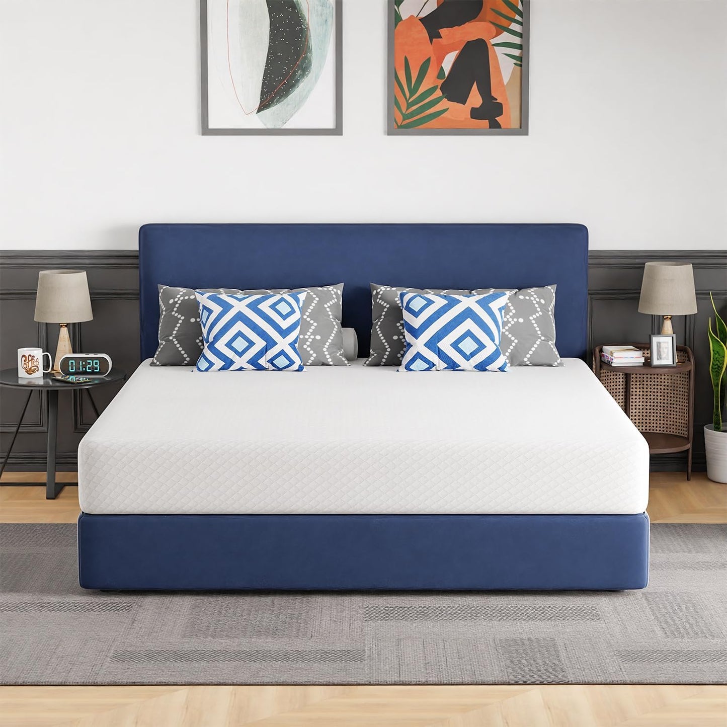 FDW 8 inch Twin Mattress Gel Memory Foam Mattress for Cool Sleep & Pressure Relief, Medium Firm Mattresses CertiPUR-US Certified/Bed-in-a-Box/Pressure Relieving (8 in, Twin)