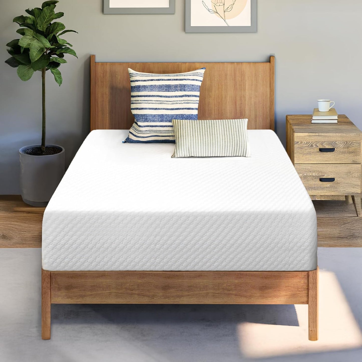 Neo Sleep 8 Inch Twin Cooling Gel Memory Foam Mattress Medium Firm CertiPUR-US Certified Foam, Mattress in a Box Enhanced Pressure Relief Removable Soft Cover No Fiberglass (Twin, 8 in)