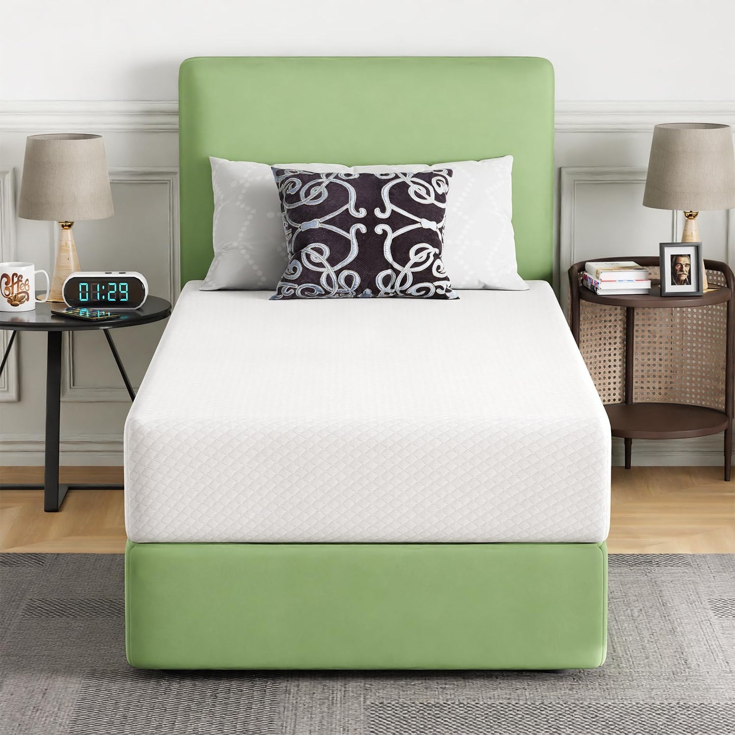 FDW 8 inch Twin Mattress Gel Memory Foam Mattress for Cool Sleep & Pressure Relief, Medium Firm Mattresses CertiPUR-US Certified/Bed-in-a-Box/Pressure Relieving (8 in, Twin)