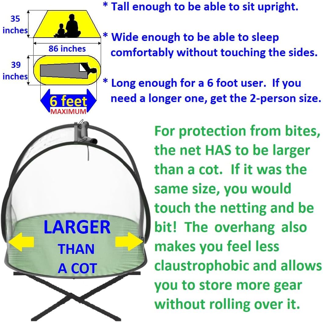 Instant Pop up Screen Tent for Camping, Noseeum Netting has Finer Mesh Than a Mosquito Net (Tarp Floor)