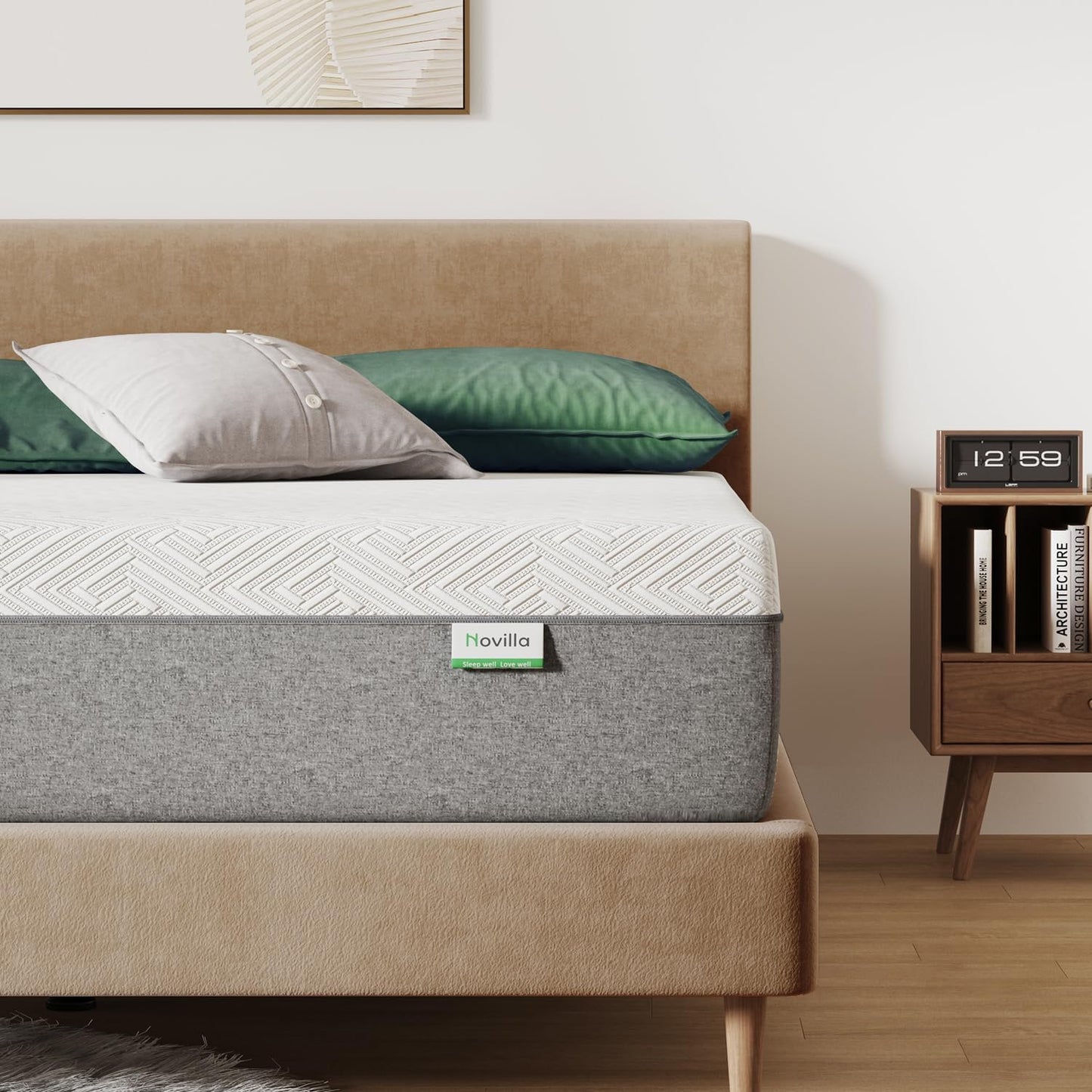 Novilla Queen Size Mattress, 12 Inch Gel Memory Foam Mattress for Cool Night & Pressure Relief, Medium Plush Feel with Motion Isolating, Bliss