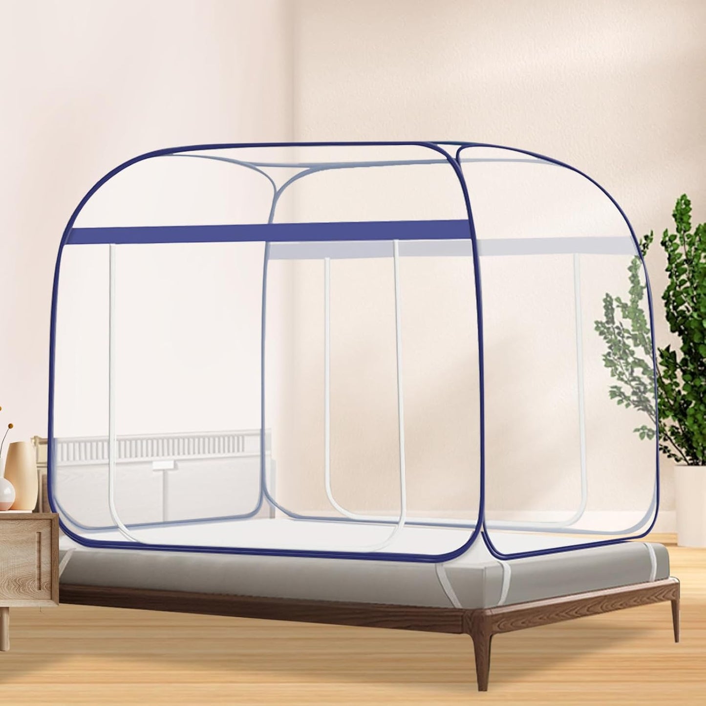 PARFINER Mosquito Net for Patio Bed Tent King Size Portable Mosquito Netting (79 * 72 Inch Grey)