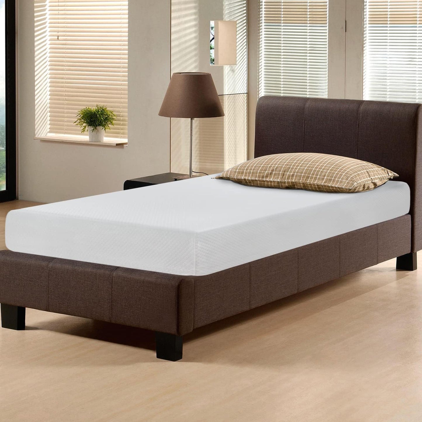 FDW 8 inch Twin Mattress Gel Memory Foam Mattress for Cool Sleep & Pressure Relief, Medium Firm Mattresses CertiPUR-US Certified/Bed-in-a-Box/Pressure Relieving (8 in, Twin)