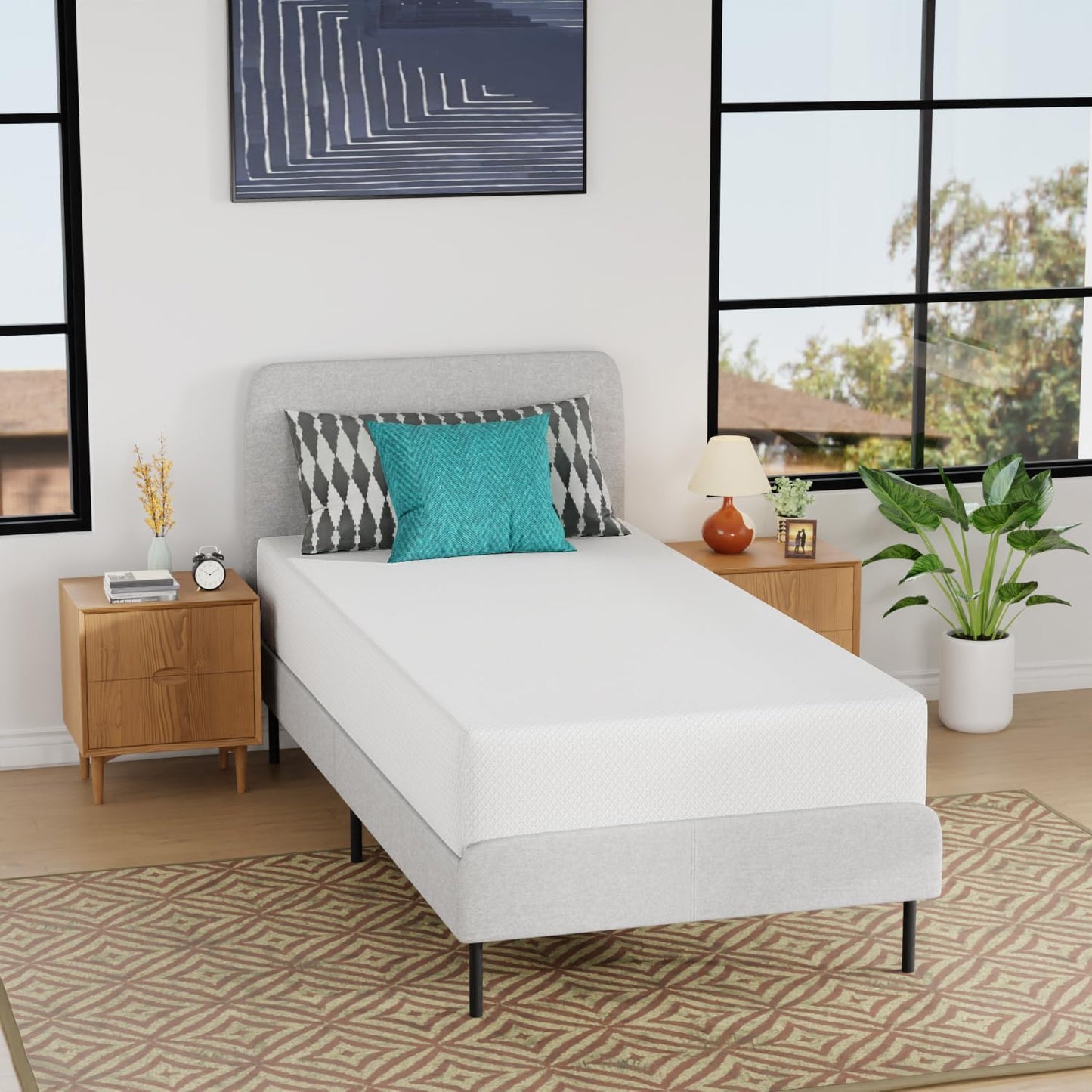 FDW 8 inch Twin Mattress Gel Memory Foam Mattress for Cool Sleep & Pressure Relief, Medium Firm Mattresses CertiPUR-US Certified/Bed-in-a-Box/Pressure Relieving (8 in, Twin)