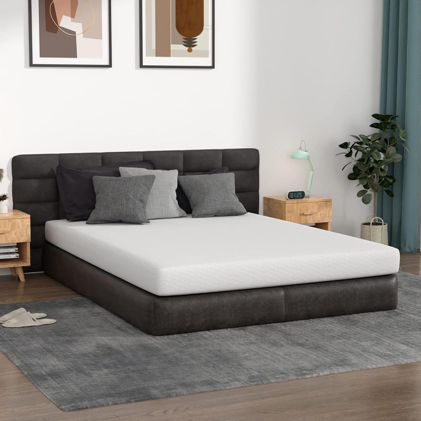 FDW 8 inch Twin Mattress Gel Memory Foam Mattress for Cool Sleep & Pressure Relief, Medium Firm Mattresses CertiPUR-US Certified/Bed-in-a-Box/Pressure Relieving (8 in, Twin)