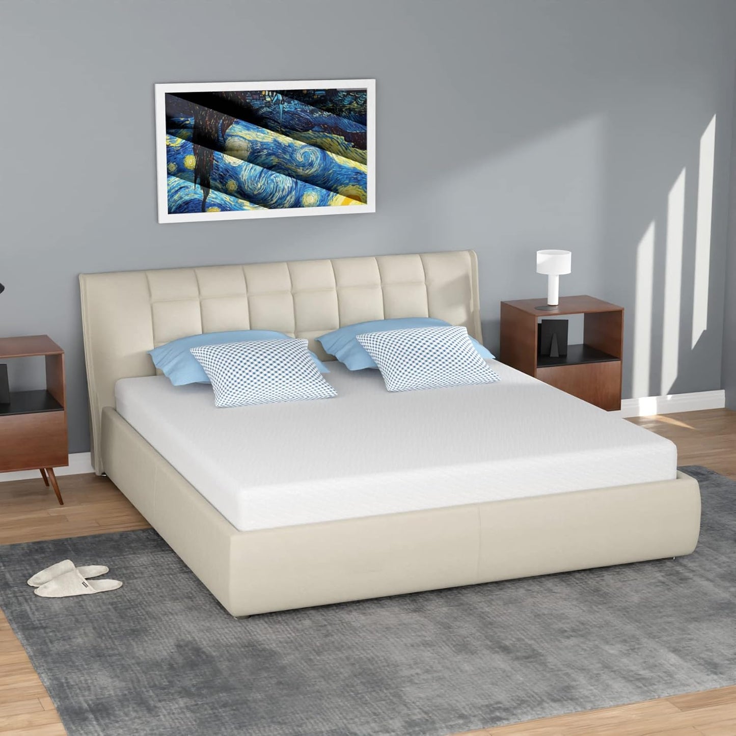FDW 8 inch Twin Mattress Gel Memory Foam Mattress for Cool Sleep & Pressure Relief, Medium Firm Mattresses CertiPUR-US Certified/Bed-in-a-Box/Pressure Relieving (8 in, Twin)