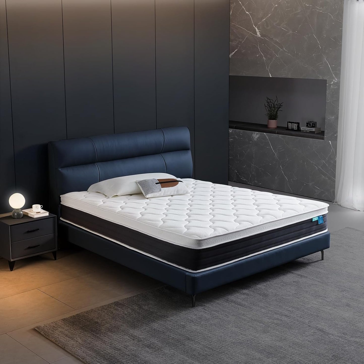 King Mattress 12 inch King Size Mattress 80"*76"*12" Healthy Material Soft Comfortable Breathable Four-Sided Reinforcement Quiet Easy to Clean Vacuum Packed