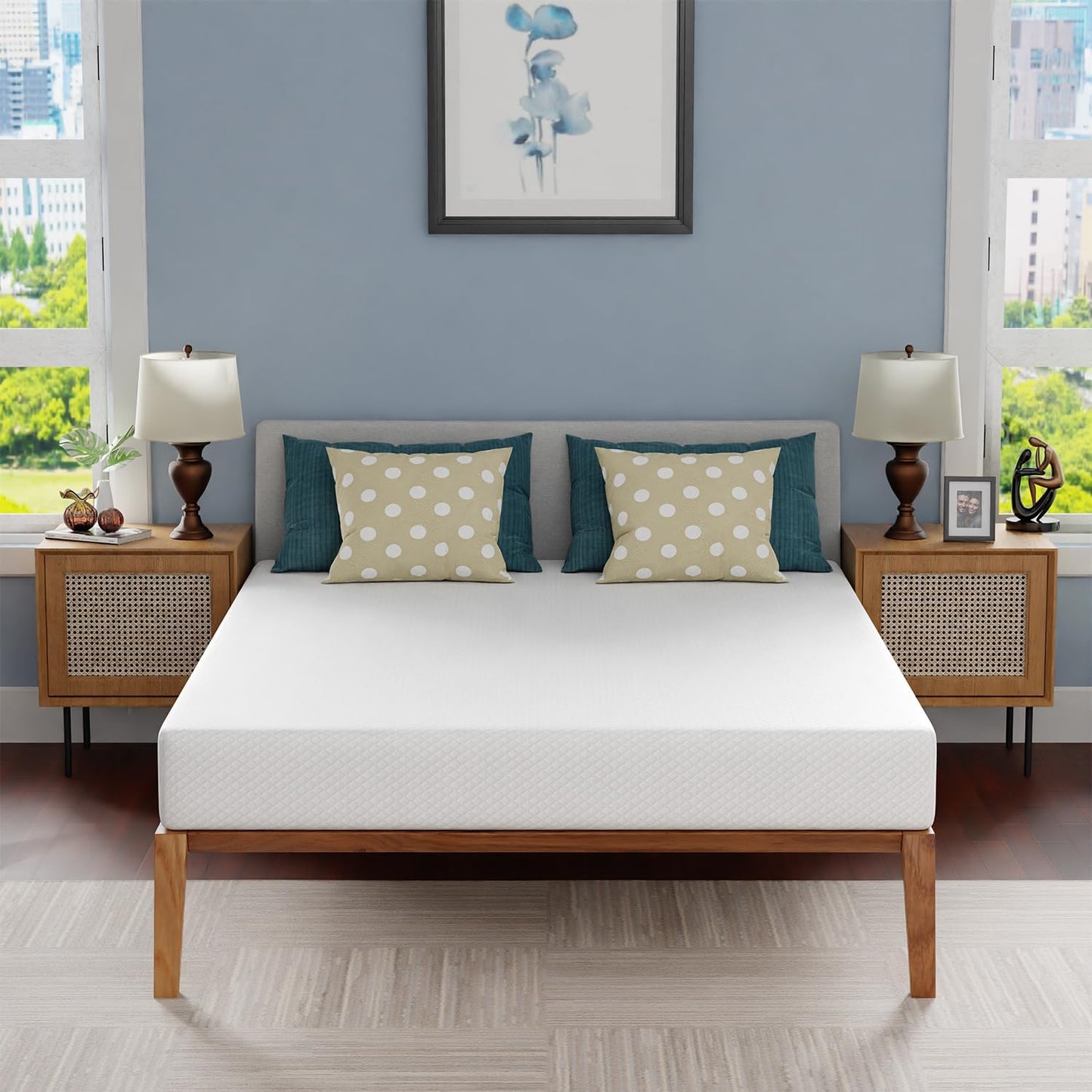 FDW 8 inch Twin Mattress Gel Memory Foam Mattress for Cool Sleep & Pressure Relief, Medium Firm Mattresses CertiPUR-US Certified/Bed-in-a-Box/Pressure Relieving (8 in, Twin)