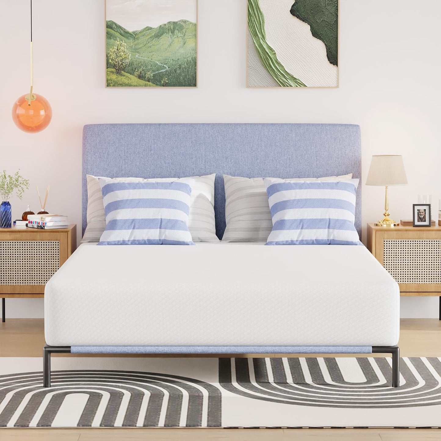 FDW 8 inch Twin Mattress Gel Memory Foam Mattress for Cool Sleep & Pressure Relief, Medium Firm Mattresses CertiPUR-US Certified/Bed-in-a-Box/Pressure Relieving (8 in, Twin)