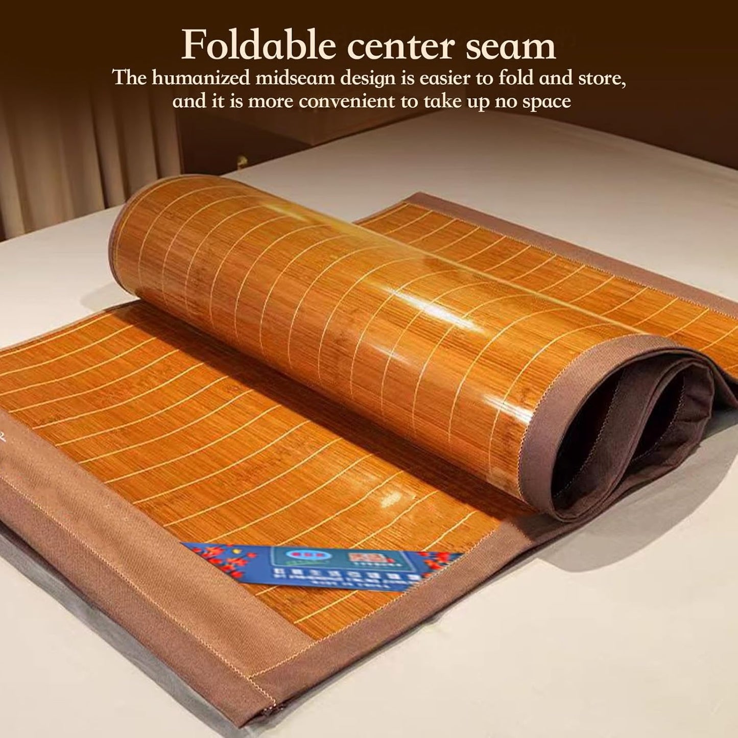 Foldable Double Sided Bamboo Mat for Bed,Summer Bamboo Sleeping Mat,Home Quick Cooling Textile Rattan Mat Suitable for Children,Adults and Seniors