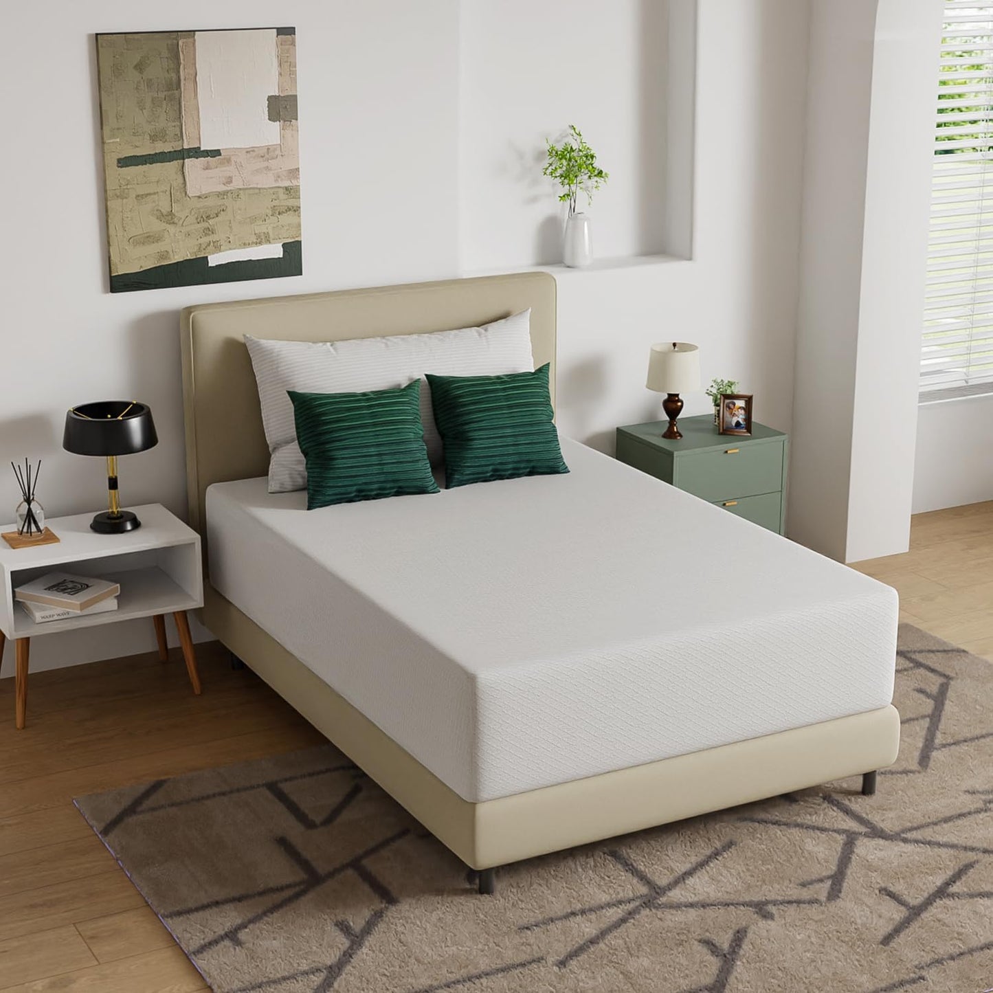 FDW 8 inch Twin Mattress Gel Memory Foam Mattress for Cool Sleep & Pressure Relief, Medium Firm Mattresses CertiPUR-US Certified/Bed-in-a-Box/Pressure Relieving (8 in, Twin)
