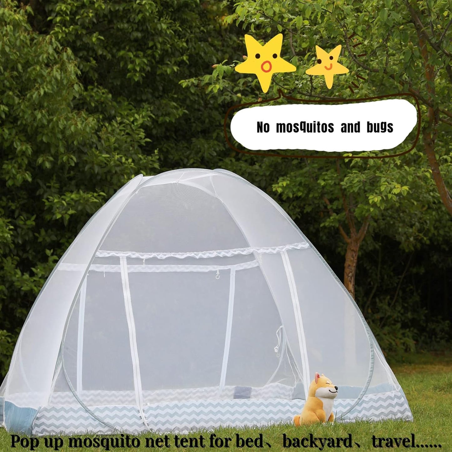 Jsanh Mosquito Net for Bed Large Pop UP Mosquito Netting with Bottom for Twin Queen King Size Bed Foldable Mosquito Nets for Baby Adults 80 x 72 x 60 inch