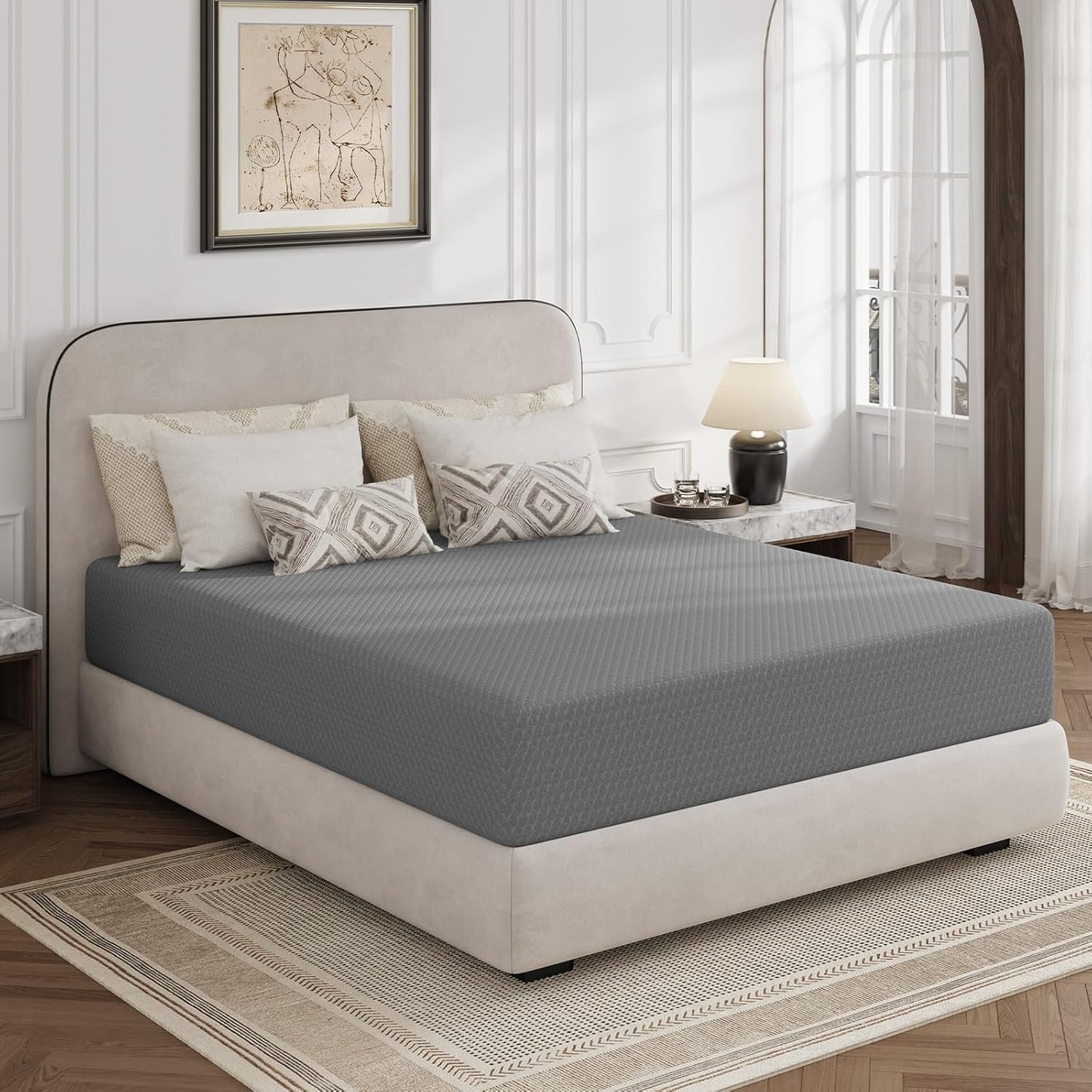 Novilla 14 inch King Size Mattress, Cooling Memory Foam Mattress King with Enhanced Airflow, Pressure Relief & Durable Support, CertiPUR-US Certified Mattresses in a Box with Breathable Fabric