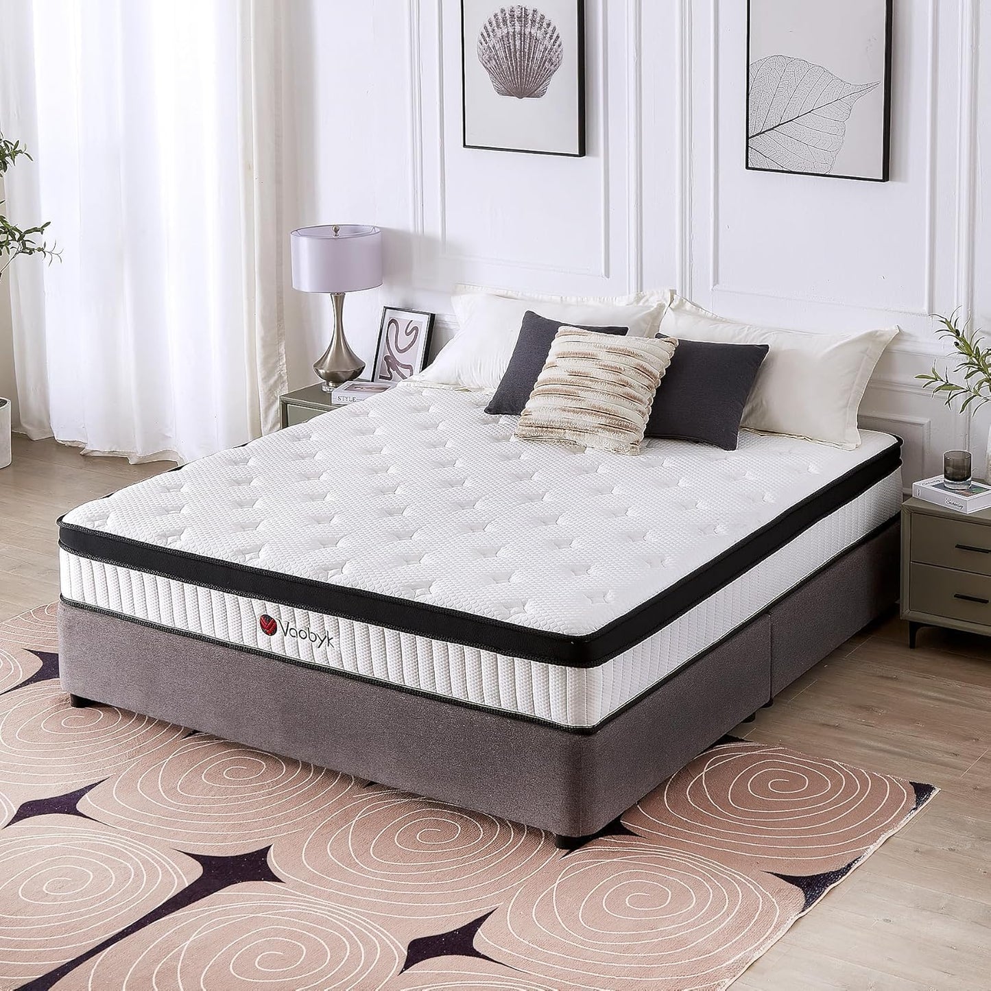 Queen Mattress, 12 inch Memory Foam Hybrid Queen Mattress in a Box with Pocket Springs, Pressure Relief & Motion Isolation, CertiPUR-US Certified, Medium Firm
