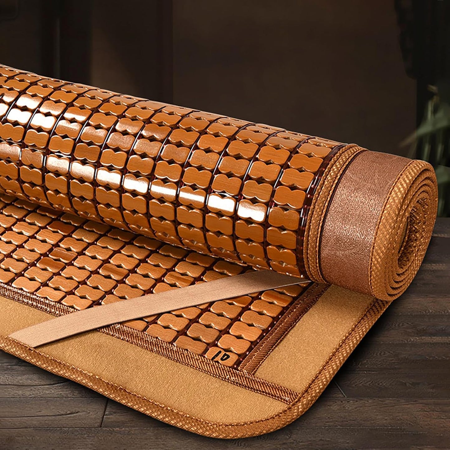 Summer Bamboo Sleeping Mat, Breathable Mattress Topper Pad Single/Twin/Full/Queen/King Size, Folding Sleeping Mattress Quick Cooling Bed for Home School, 100x190cm(39.4x75in)