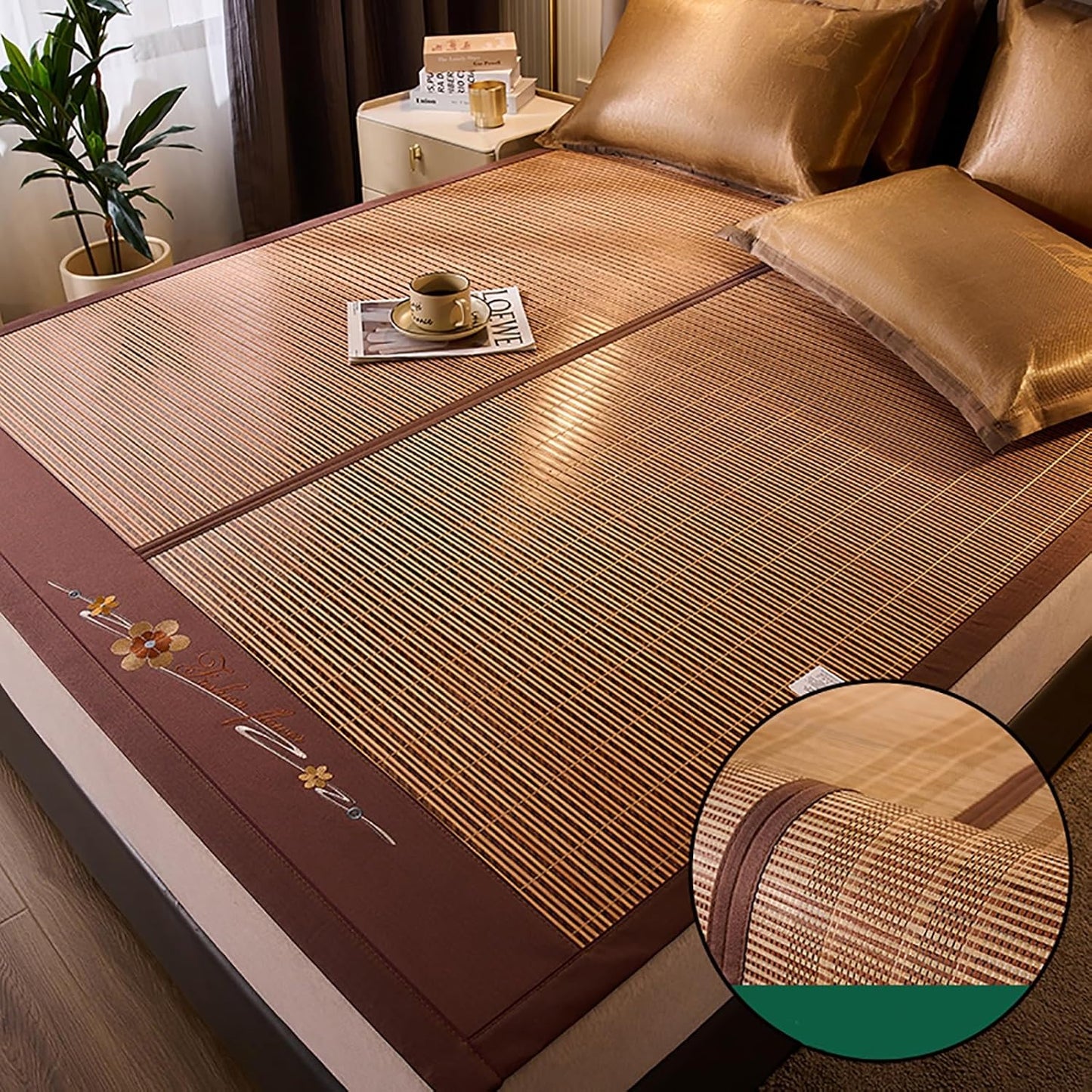 Summer sleeping mat bamboo,Double-Sided Cooling Bed Sheet Air Conditioning Mat,Folding Smooth Air Conditioning Mat for Bed,bamboo bed mat cooling summer sleeping mat,bamboo and rattan woven cooling ma