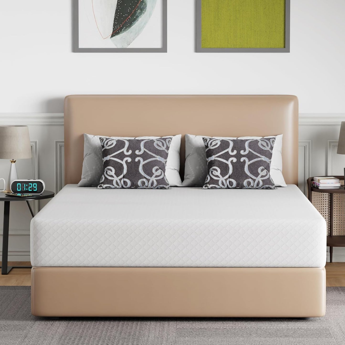 FDW 8 inch Twin Mattress Gel Memory Foam Mattress for Cool Sleep & Pressure Relief, Medium Firm Mattresses CertiPUR-US Certified/Bed-in-a-Box/Pressure Relieving (8 in, Twin)