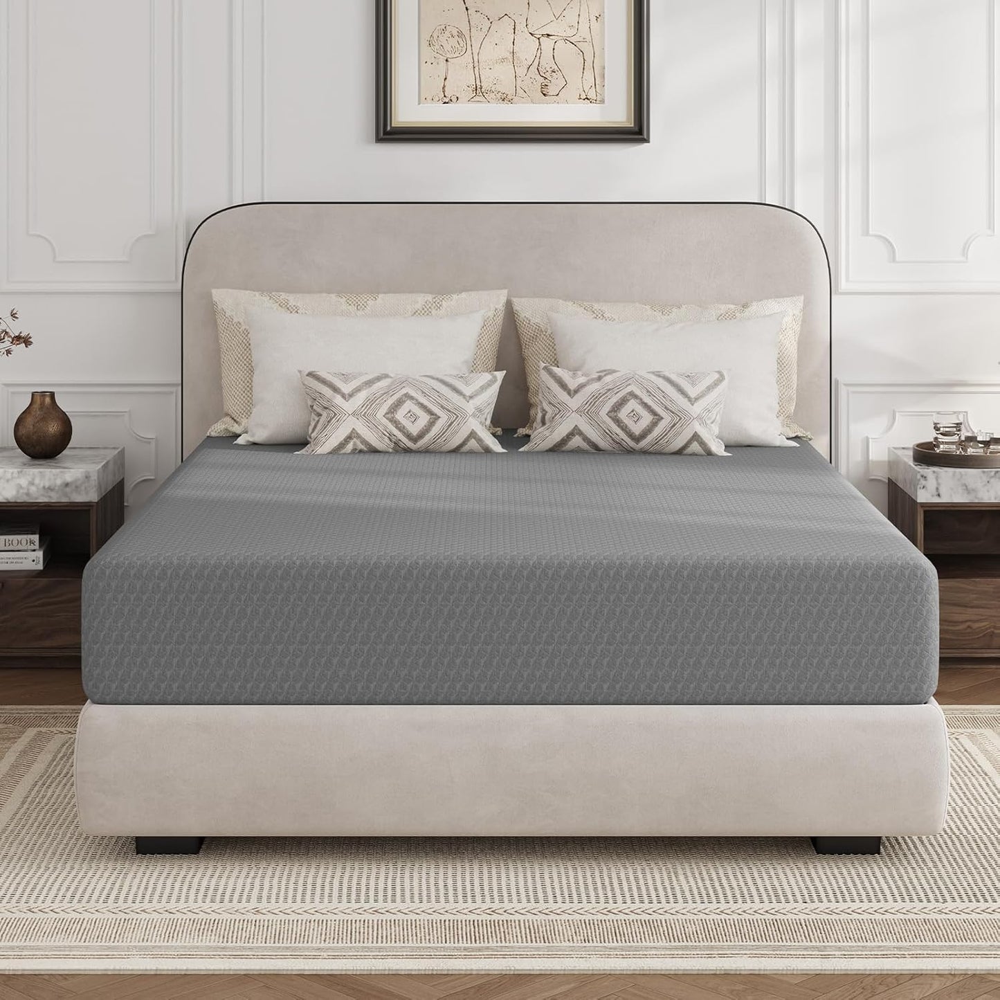 Novilla 14 inch King Size Mattress, Cooling Memory Foam Mattress King with Enhanced Airflow, Pressure Relief & Durable Support, CertiPUR-US Certified Mattresses in a Box with Breathable Fabric