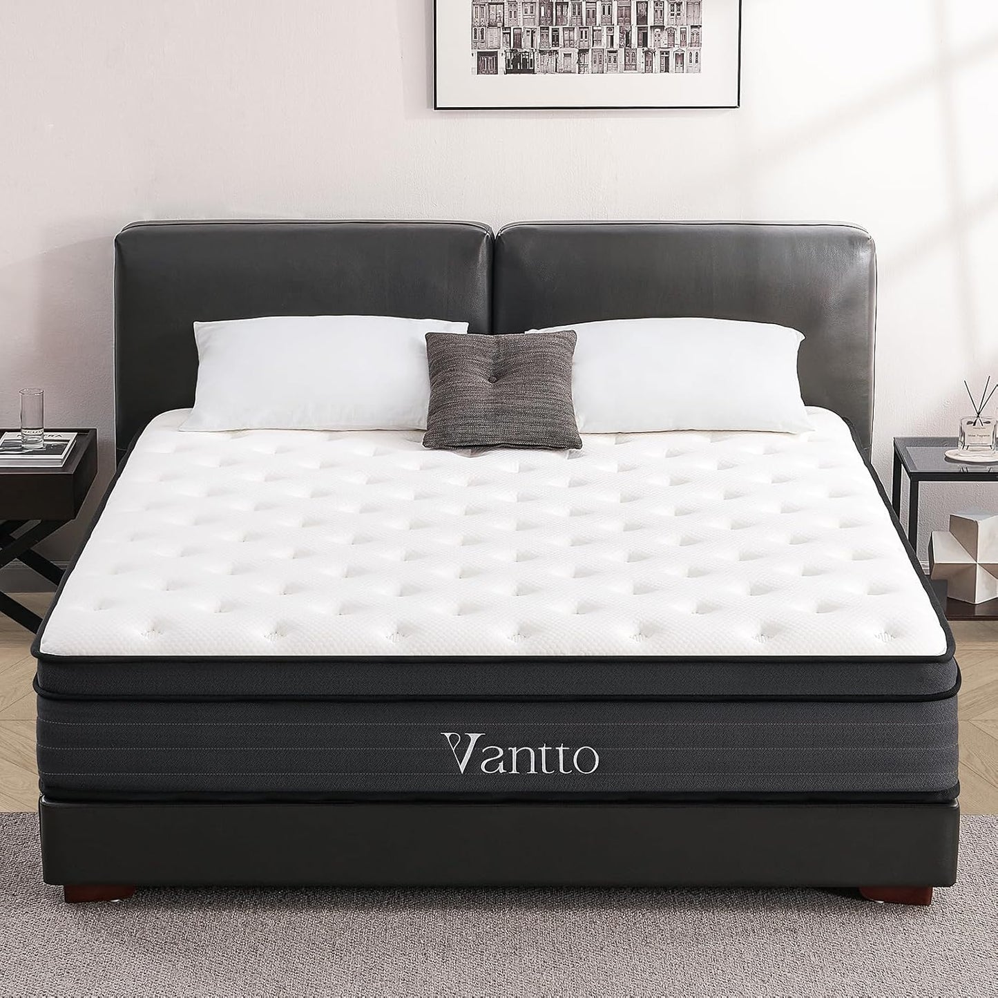 Queen Size Mattress, 12 Inch Hybrid Memory Foam Mattress in a Box with Pocket Springs for Motion Isolation Pressure Relief, CertiPUR-US, 100 Nights Trial