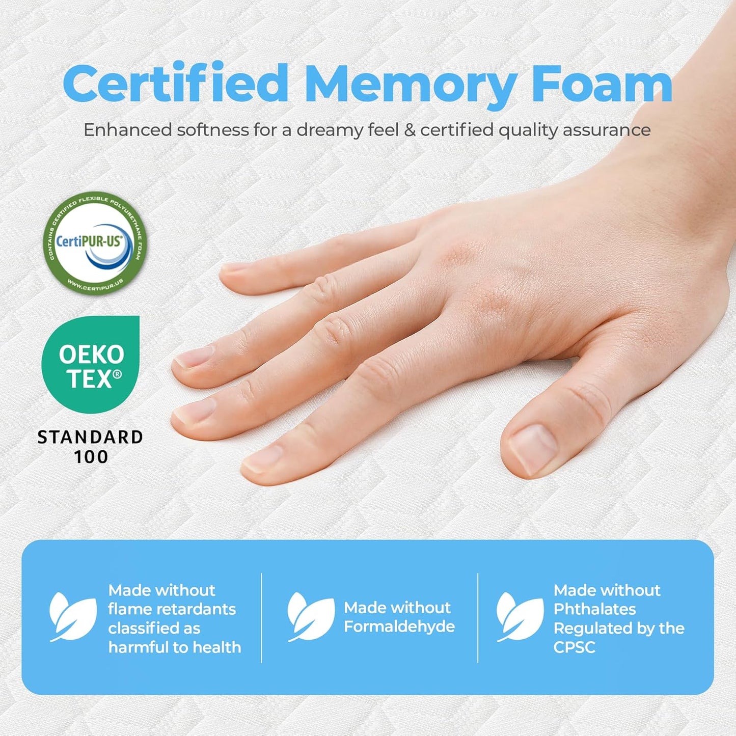 Neo Sleep 8 Inch Twin Cooling Gel Memory Foam Mattress Medium Firm CertiPUR-US Certified Foam, Mattress in a Box Enhanced Pressure Relief Removable Soft Cover No Fiberglass (Twin, 8 in)