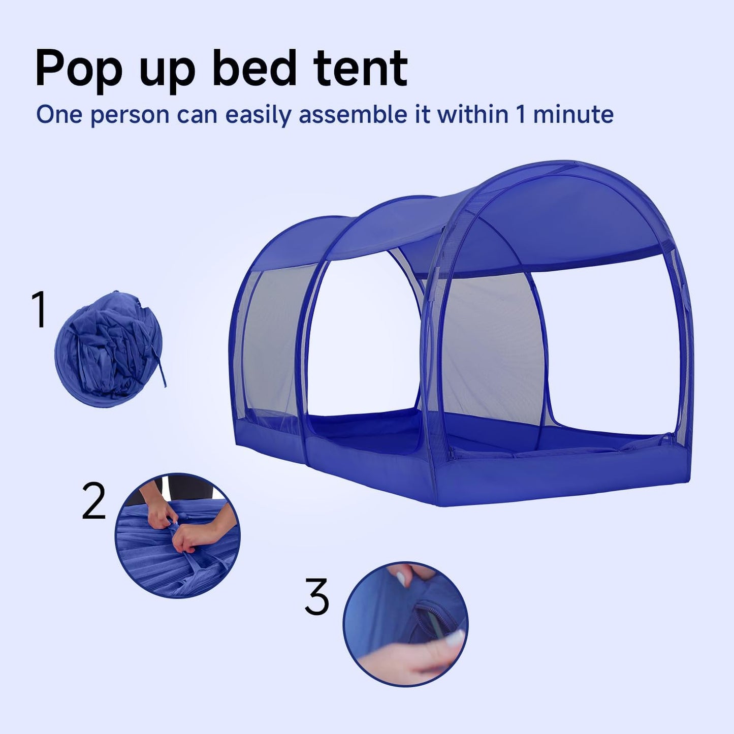 Bed Tent Dream Tents Bed Canopy Shelter Cabin Indoor Privacy Warm Breathable Pop Up Twin Size for Kids and Adult Patent Pending(Mattress Not Included)