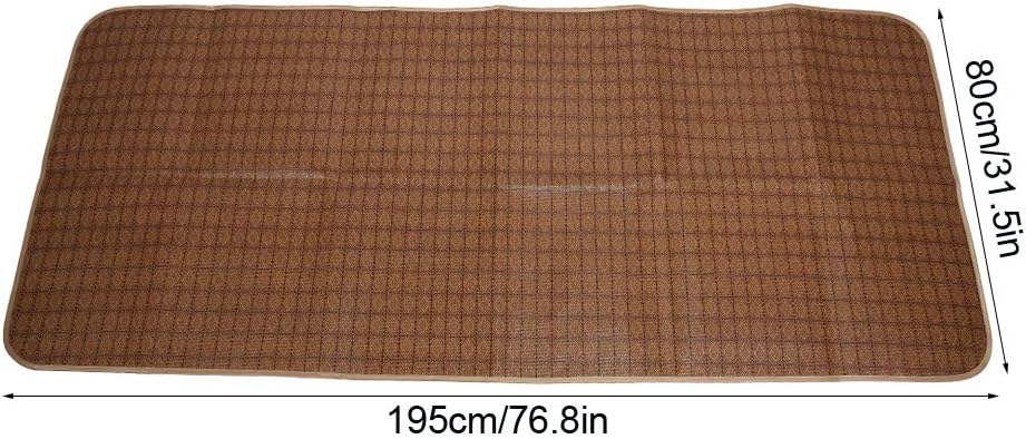 Yosoo Summer Mattress, Home Quick Cooling Textile Rattan Mat Grid Fitted Bed Sheet Set Summer Bed Cover, Size 195x80cm/76.8x31.5in