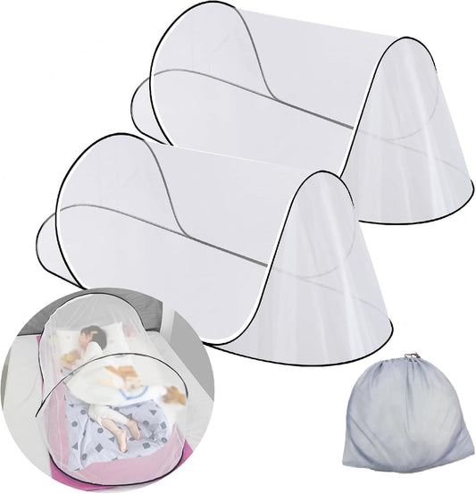 SuperDen Pop Up Mosquito Net Tent for Bed, Camping, Travel, Patio, Outdoor (2 PCS)
