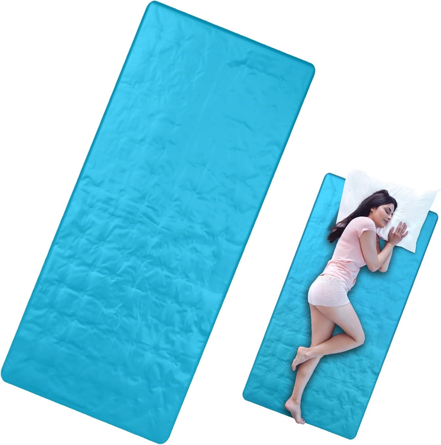 Cooling Pad Mat for Sleep Cooling Mattress Pad Gel for Bed, Relieve Pain, Summer Hot Flashes, Adult, Pets, No Water or Electricity Required(Light Blue,48 x 28 Inch)