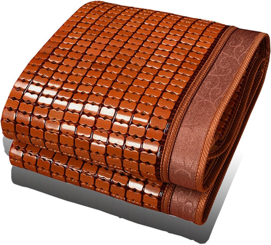Summer Sleeping Mat Carbonized Bamboo Mattress Topper,Double-Sided Single/Twin/Full/Queen/King Size Bed Mat,Foldable Breathable Bed Sheet Air Conditioning Mat,Summer Bedding for Home School