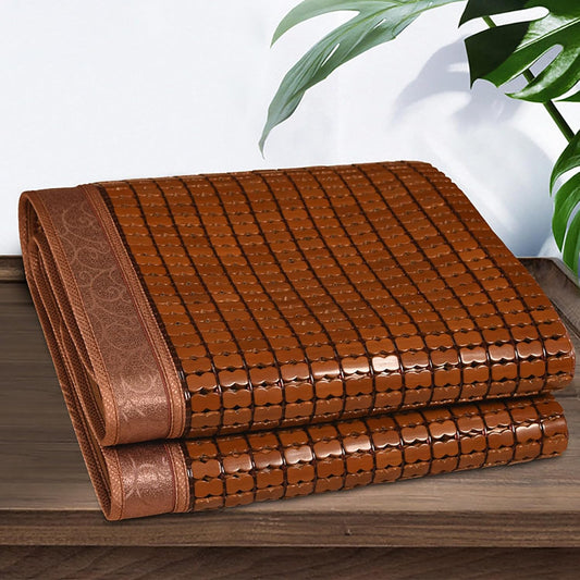 Summer Bamboo Sleeping Mat, Breathable Mattress Topper Pad Single/Twin/Full/Queen/King Size, Folding Sleeping Mattress Quick Cooling Bed for Home School, 100x190cm(39.4x75in)
