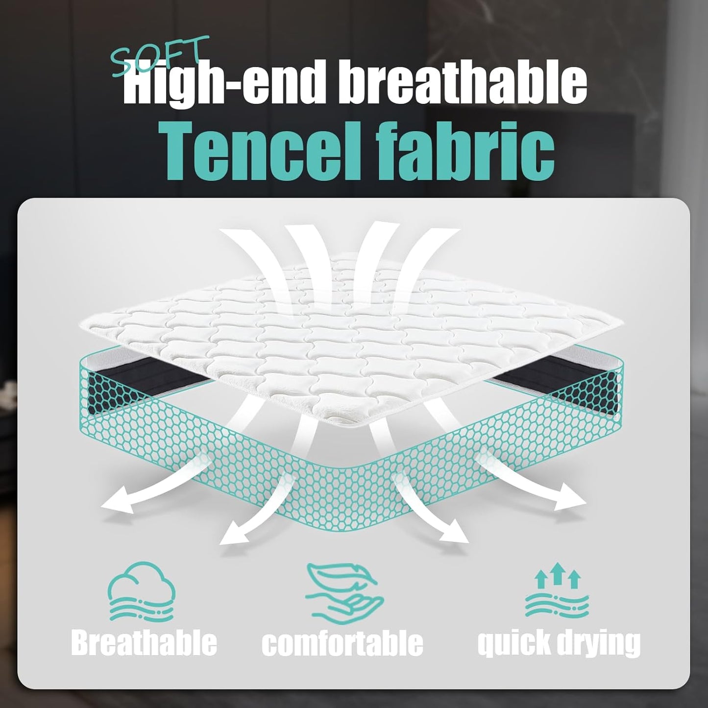 King Mattress 12 inch King Size Mattress 80"*76"*12" Healthy Material Soft Comfortable Breathable Four-Sided Reinforcement Quiet Easy to Clean Vacuum Packed