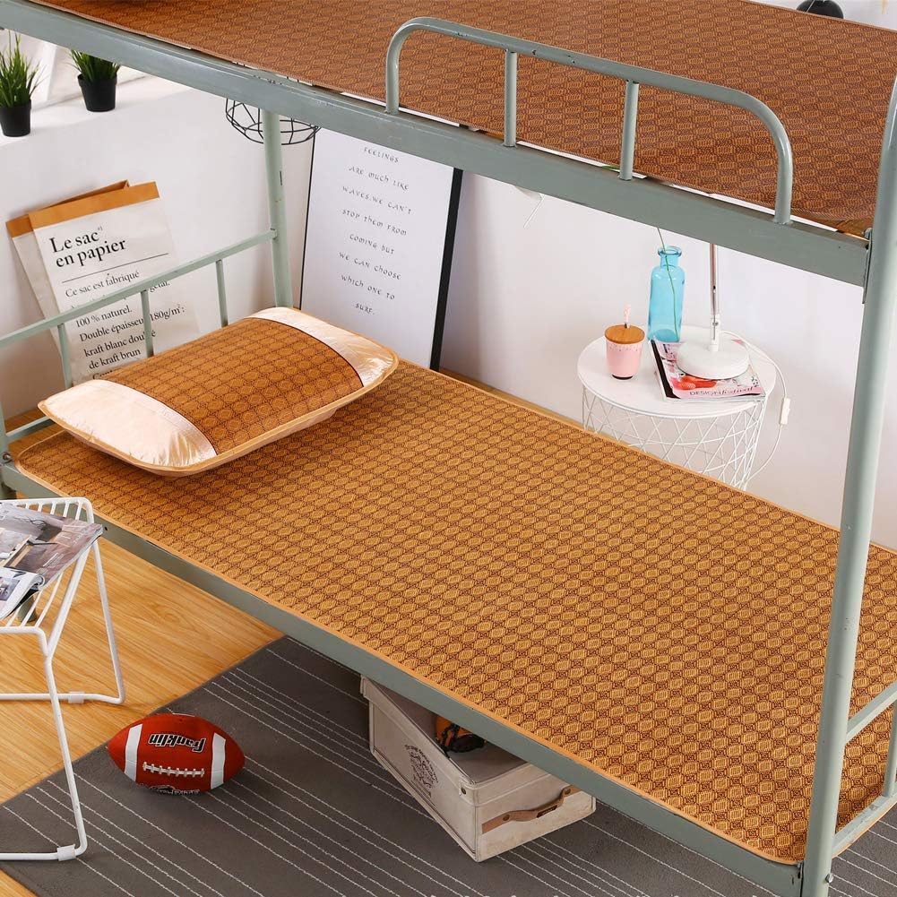 Summer Sleeping Mat, 195x80cm/76 8x31 5in Foldable Summer Bed Mat Cool Sleeping Mattress Cooling Bed, Mattress Topper Pad Rattan for Home School Dormitory