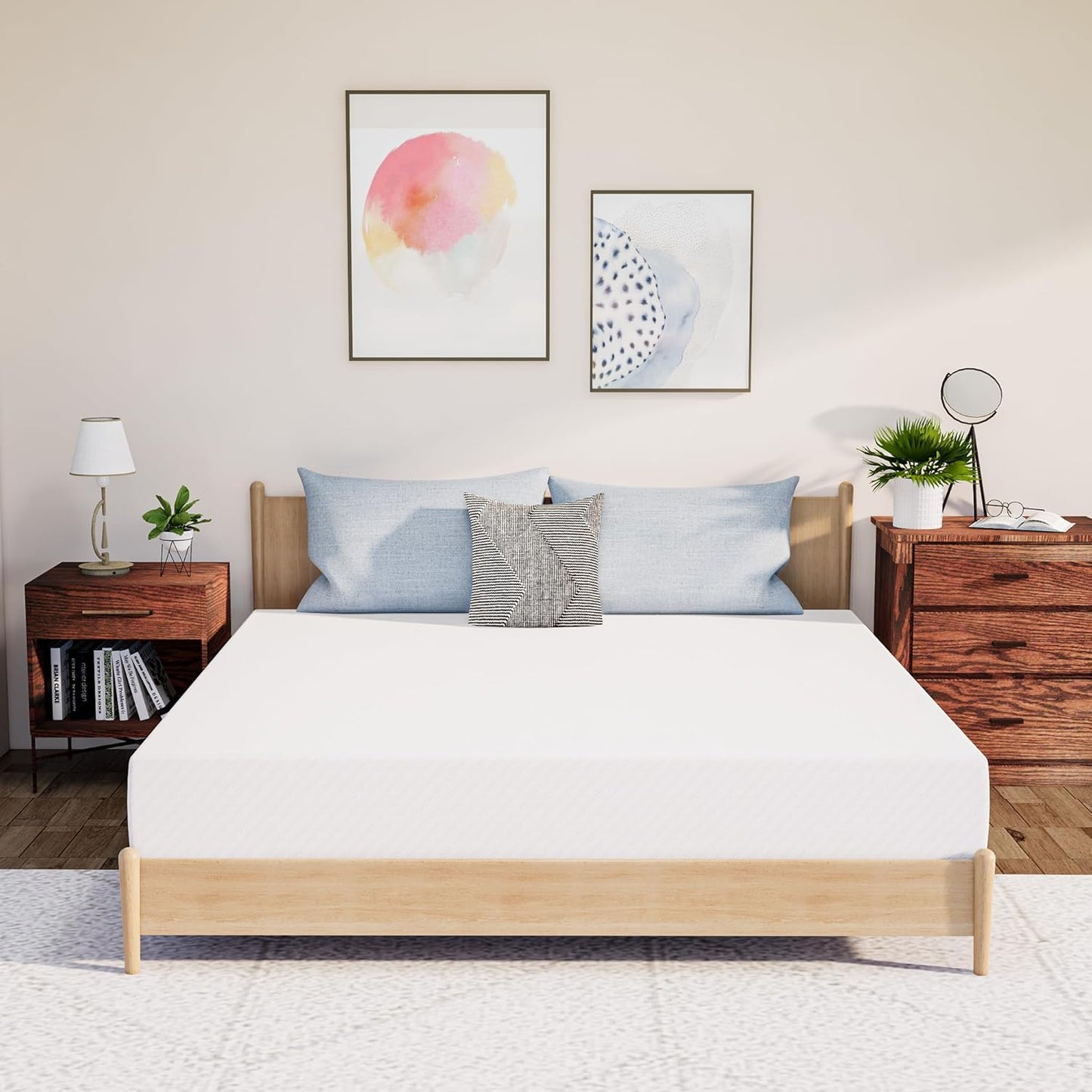 Neo Sleep 8 Inch Twin Cooling Gel Memory Foam Mattress Medium Firm CertiPUR-US Certified Foam, Mattress in a Box Enhanced Pressure Relief Removable Soft Cover No Fiberglass (Twin, 8 in)
