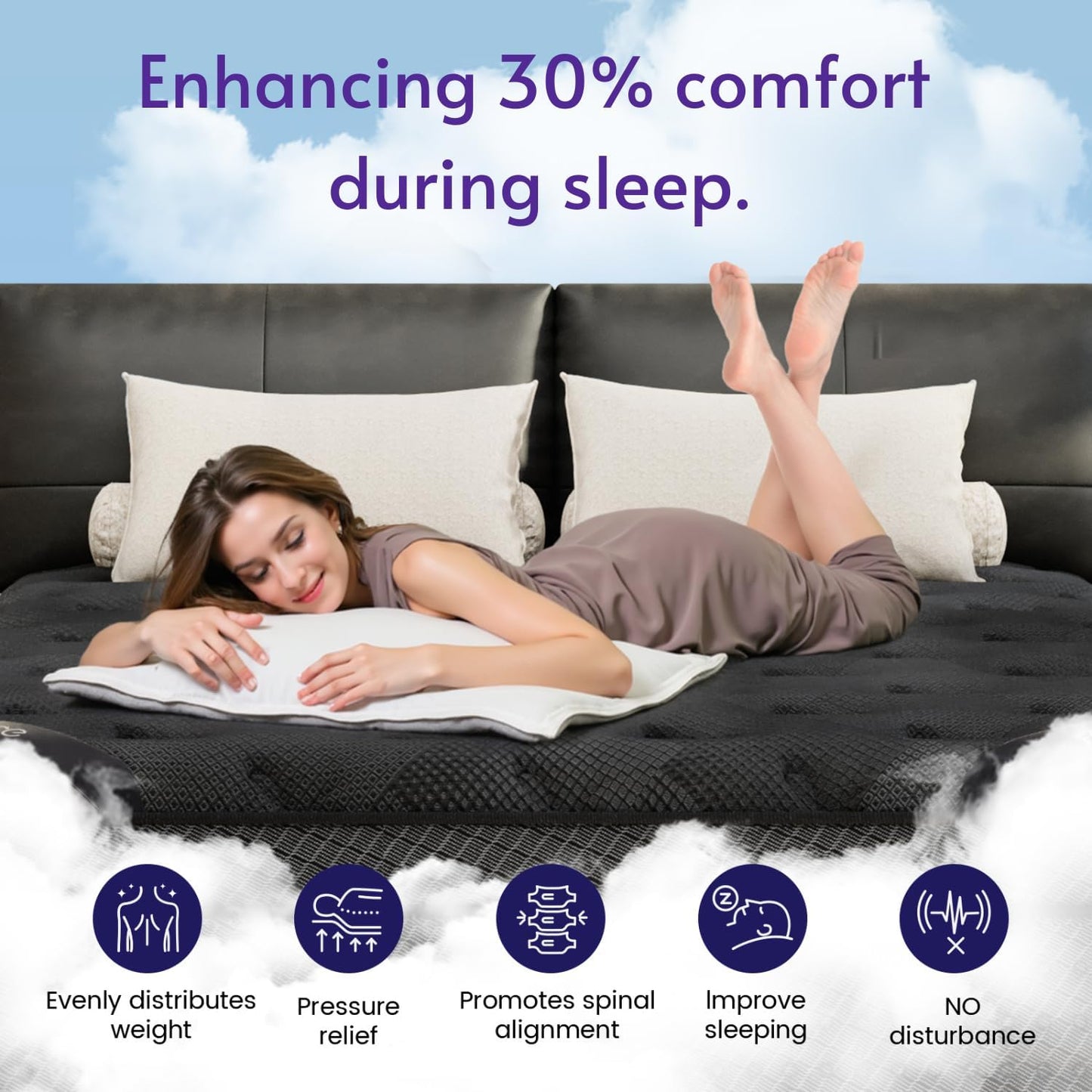California King Mattress, 14 Inch Deluxe Hybrid Cal King Mattress in a Box, Medium Firm Mattresses With Gel Memory Foam & Pocket Spring, Pressure Relief, Cooling, Extra Edge Support [Upgraded Support]
