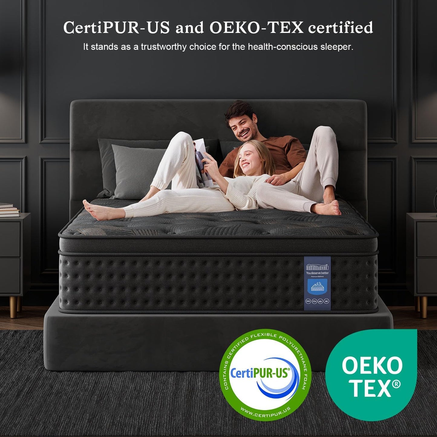 Full Size Mattress, 10 Inch Hybrid Mattress in a Box, Memory Foam and Individual Pocket Springs,Zoned Support,Fiberglass Free, Soft and Breathable.