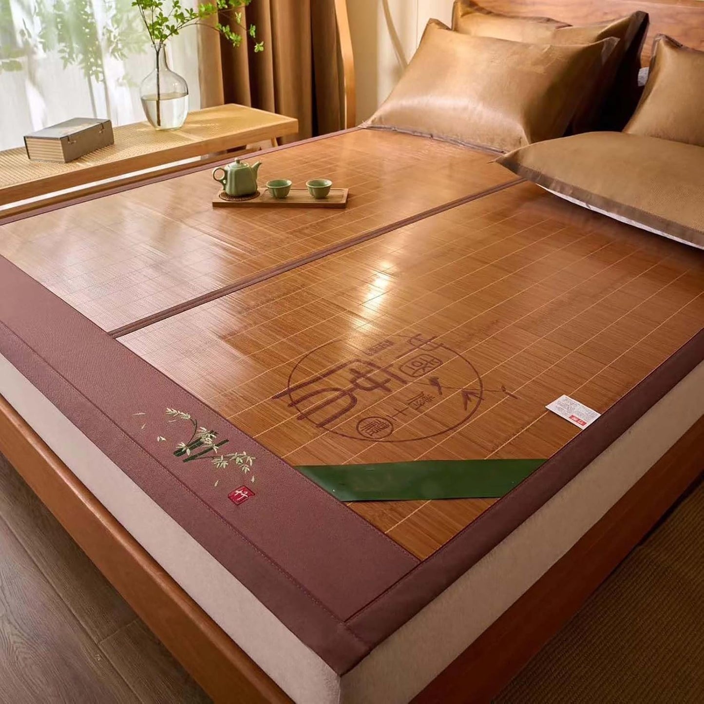 Summer sleeping mat bamboo,Double-Sided Cooling Bed Sheet Air Conditioning Mat,Folding Smooth Air Conditioning Mat for Bed,bamboo bed mat cooling summer sleeping mat,bamboo and rattan woven cooling ma